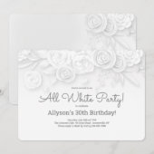 Witte Bloemen Uitnodiging (Voorkant / Achterkant)