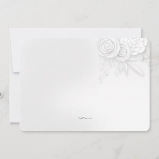 Witte Bloemen Uitnodiging (Achterkant)