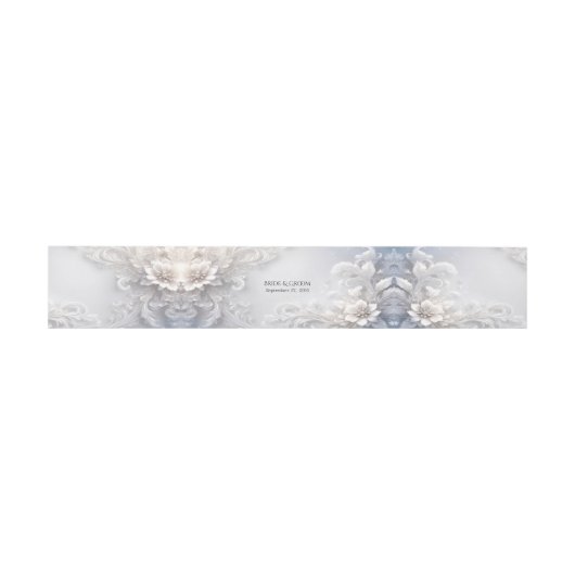 Witte Bloemen Uitnodiging Belly Band Uitnodigingen Wikkel (Vlak)