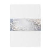 Witte Bloemen Uitnodiging Belly Band Uitnodigingen Wikkel (Achterkant Voorbeeld)