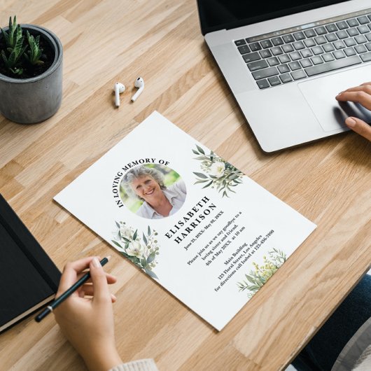  Witte Bloemen Uitvaart Kaart