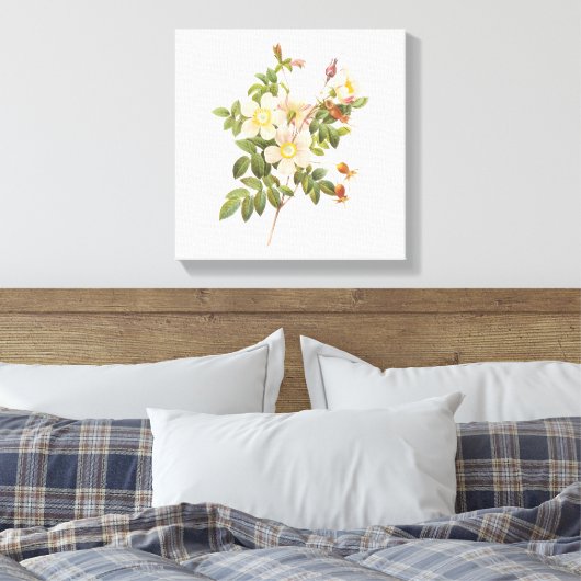  witte bloemen verpakt canvas print (Insitu (Slaapkamer))