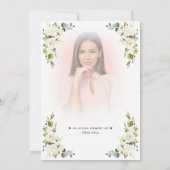 Witte Bloemen Vervaagd Foto Viering van het leven Kaart (Achterkant)