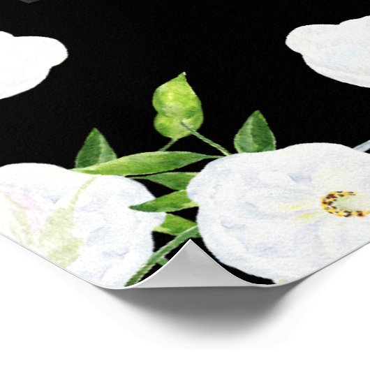 Witte bloemen vieren het leven poster (Hoek)