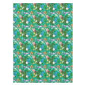 Witte bloemen, vogels, bijen, citroenen, vlinders tafelkleed (Voorkant)