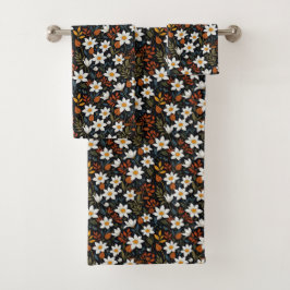Witte Bloemen voor Herfst Bad Handdoek