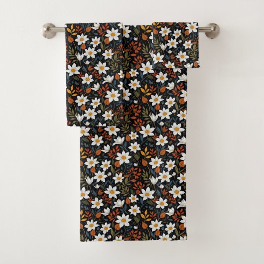 Witte Bloemen voor Herfst Bad Handdoek (Insitu)