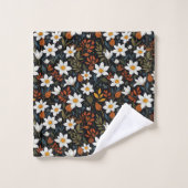 Witte Bloemen voor Herfst Bad Handdoek (Wasdoekje)