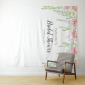 Witte Bloemen Vrijgezellenfeest Achtergrond Wandkleed (In Situ (horizontaal))