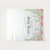 Witte Bloemen Vrijgezellenfeest Achtergrond Wandkleed (Voorkant (horizontaal))