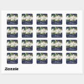 Witte bloemen Vrijgezellenfeest Envelopzegel Vierkante Sticker (Vel)