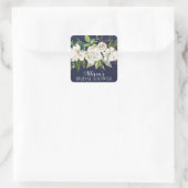 Witte bloemen Vrijgezellenfeest Envelopzegel Vierkante Sticker (Tas)
