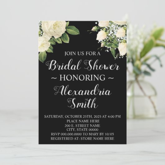 Witte bloemen | VRIJGEZELLENFEEST Kaart (Staand voorkant)