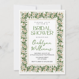 Witte Bloemen Vrijgezellenfeest Uitnodigt Kaart