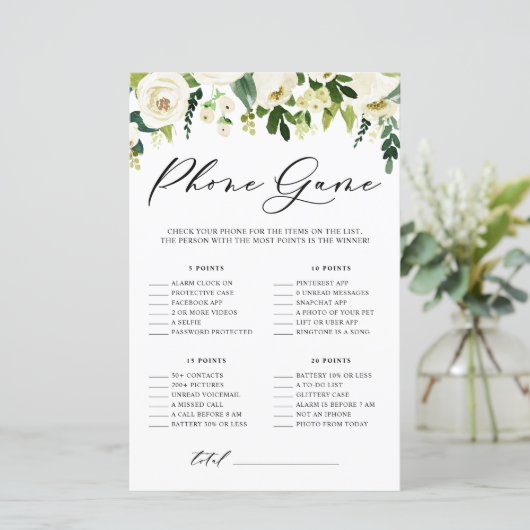 Witte bloemen wat er op je Kaart van de telefoondo (Staand voorkant)