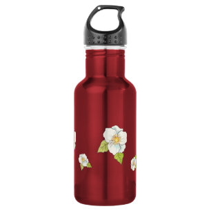 Witte bloemen waterflesje waterfles