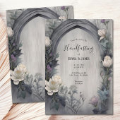 Witte Bloemen Waterverf Gotische Pagan Handfasting Kaart