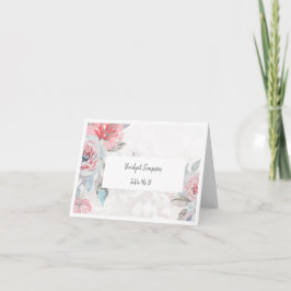 Witte Bloemen waterverf roos Bruiloft Gast Kaart