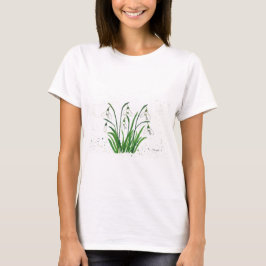 Witte bloemen waterverf simpel t-shirt