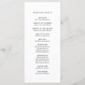 Witte Bloemen Waterverf Trouwceremonie Programma Programmakaart (Achterkant)