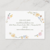 Witte bloemen Waterverf Visitekaartje (Achterkant)