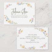 Witte bloemen Waterverf Visitekaartje (Voorkant / Achterkant)