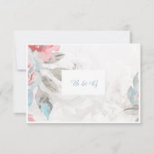 Witte Bloemen waterverf Wildbloem Pioen Bruiloft RSVP Kaartje (Achterkant)