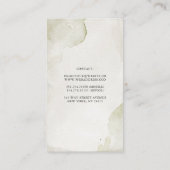 Witte Bloemen  Waterverven Elegant Neutral Visitekaartje (Achterkant)