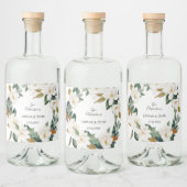 Witte bloemen Weddenschap Liquor Fles Etiket (Flessen)