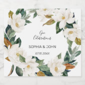 Witte bloemen Weddenschap Liquor Fles Etiket (Enkel label)