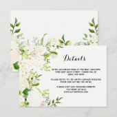 Witte bloemen Wedding Retails, routebeschrijving i Informatiekaartje (Voorkant / Achterkant)