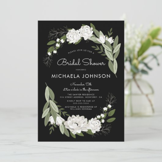 Witte Bloemen Wedding Springs Kaart (Staand voorkant)