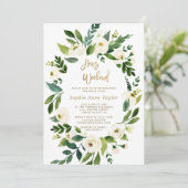 Witte bloemen Weekend Kaart (Staand voorkant)