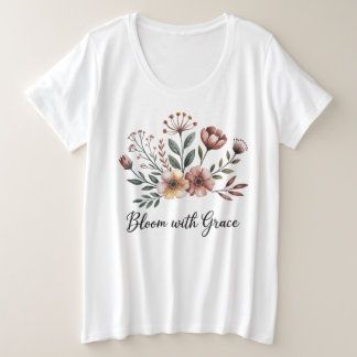Witte Bloemen Wildflower Garden Grote Maat T-shirt