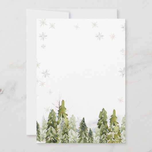 Witte Bloemen Winter Housewarming Party Kaart (Achterkant)