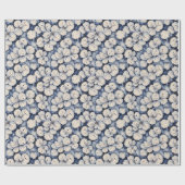 Witte Bloemen Winterbladeren Cadeaupapier (Vlak)