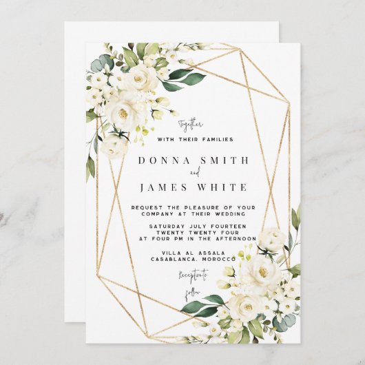 Witte Bloemen | Witte hortensia Kaart (Voorkant / Achterkant)