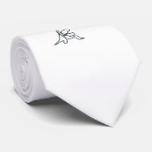 Witte Bloemen Witte Tropische Stropdas (Opgerold)