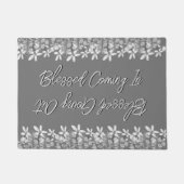 Witte bloemen, zonder blozen deurmat (Voorkant)