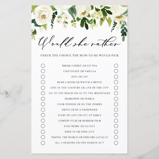 Witte bloemen zou ze een Baby shower zijn (Voorkant)