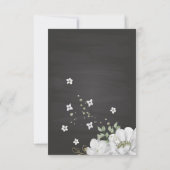 witte bloemen zwart bedankkaart (Achterkant)