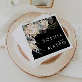 Witte Bloemen | Zwarte bruiloft servetten