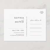 Witte bloemen | Zwarte Save The Date-ansichtkaart Uitnodiging Briefkaart (Achterkant)