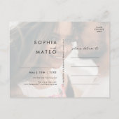 Witte bloemenaansluiting Vervagende foto Save the Uitnodiging Briefkaart (Achterkant)