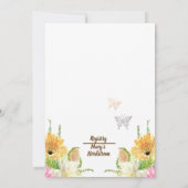 Witte bloemenAfrikaans Amerikaans Paar Bruiloft Kaart (Achterkant)