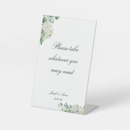  witte bloemenbadkamer teken reclamebord met voetstuk