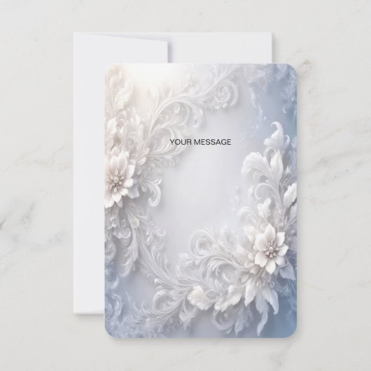 Witte bloemenbloei dank je wel kaart (Achterkant)