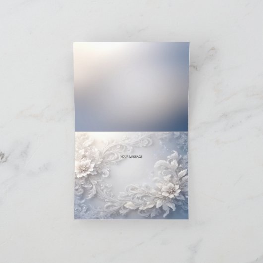 Witte bloemenbloei dank je wel kaart (Binnen)