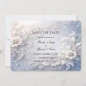 Witte bloemenbloei Save the date Kaart (Voorkant)