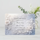 Witte bloemenbloei Save the date Kaart (Staand voorkant)